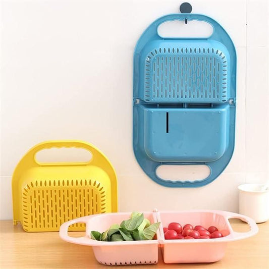 Multifunctional Foldable Drain Basket Hanging Fruit and Vegetable Storage Basket